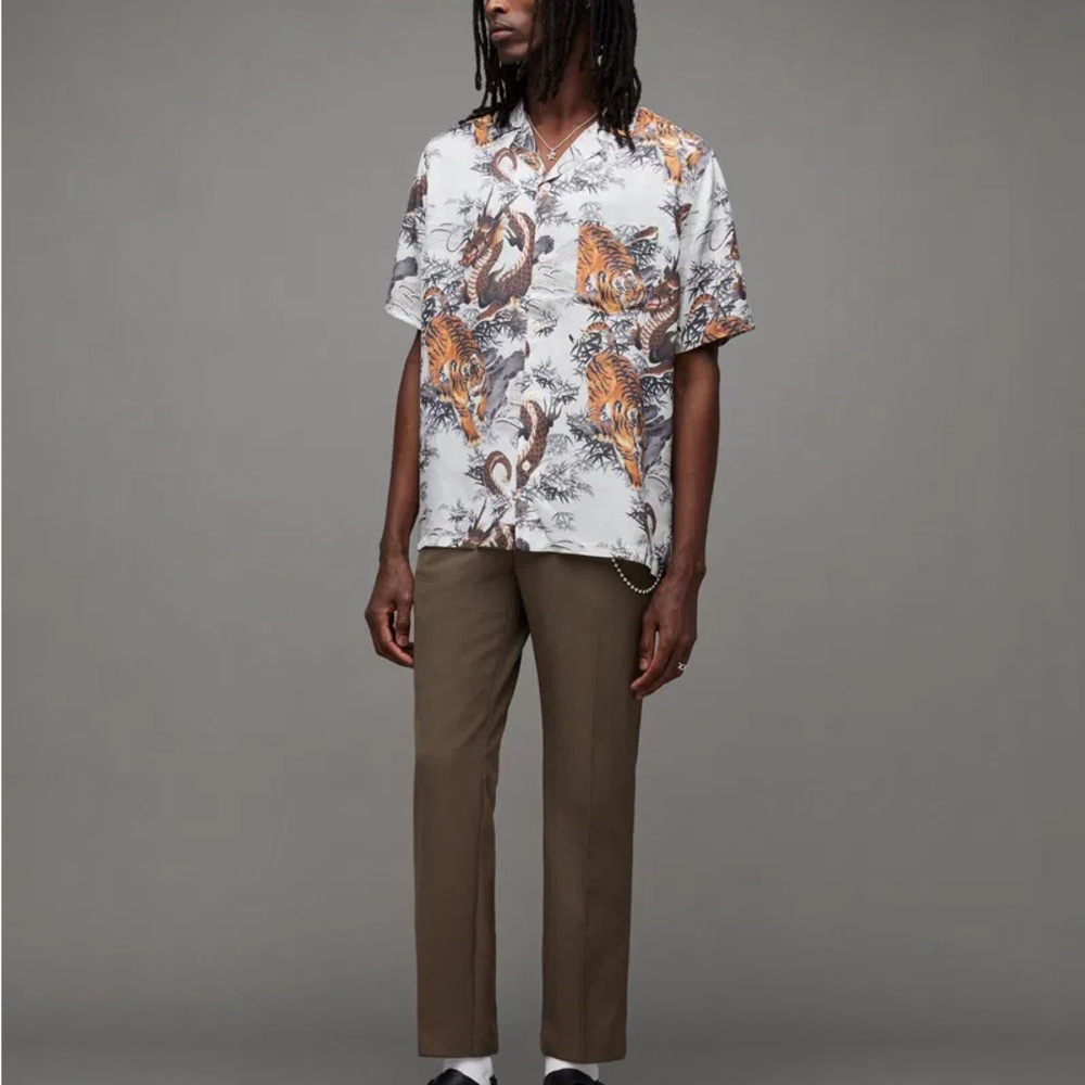 NWT RARE - All Saints Men's Tiger and Dragon Kali Kimono Print Shirt XXL